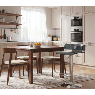 Sunvega Modern Acrylic and Chrome Bar Stool with Swivel Seat and Footrest