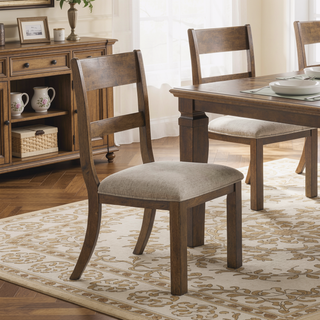Sunvega Contemporary Farmhouse Style Wood Frame Light Brown Finish Dining Chair Set