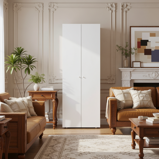 Sunvega 2-Door Black Armoire with Hanging Rod and Storage Shelf for Bedroom