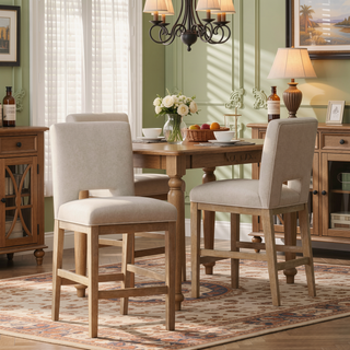 Sunvega Modern Upholstered Bar Stools with Padded Seats for Kitchen Dining