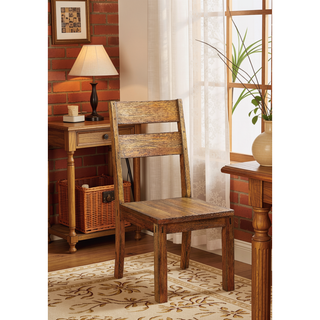 Sunvega Industrial U-Shape Metal Legs Walnut Black Finish Two Tone Design Bench