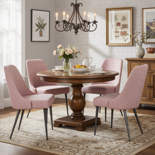 Sunvega Modern Upholstered Dining Chairs with Sturdy Metal Legs Set of 2