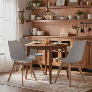 Sunvega Heat and Stress Resistant Padded Side Chairs with Angled Wooden Legs