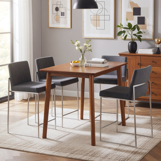 Sunvega Fuji Contemporary High Back Counter Stool with Padded Seat and Backrest