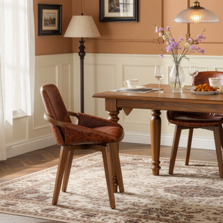 Sunvega Mid-Century Modern Cosmo Chair with Walnut Wood Legs and Cream Faux Leather
