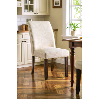 Sunvega Set of 2 Black and White Leatherette Padded Side Chairs with Slit Back
