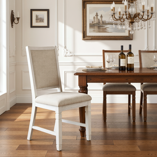 Sunvega Set of Two Side Dining Chairs with Curved Back and Cushioned Seat