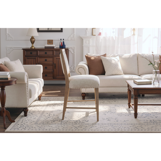 Sunvega Counter Height Stools with Upholstered Seat and Web Seating Set of 2