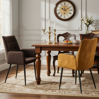 Sunvega Modern Velvet Dining Chairs with Soft Cushioned Seats and Iron Frames