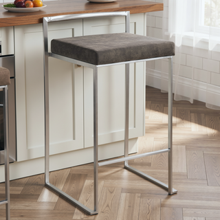 Sunvega Contemporary Stackable Counter Stool with Upholstered Padded Seat and Welded Frame