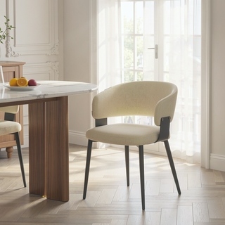 Sunvega Modern Dining Chair with Plush Foam-Filled Seat and Textured Leatherette