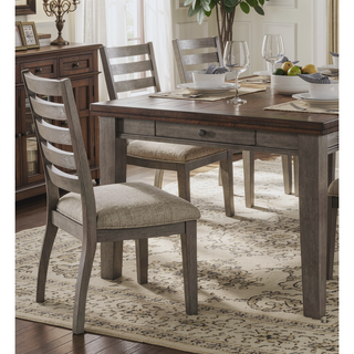 Sunvega Traditional Style Cherry and Gray Finish Wooden Dining Table with 6 Drawers