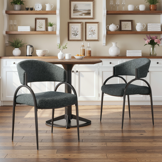 Sunvega Modern Upholstered Dining Chairs With Sturdy Metal Legs Set of 2