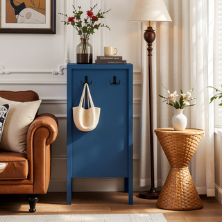Sunvega Modern Wave-Pattern Sideboard with 3 Drawers and Hooks for Living Room