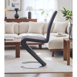 Sunvega Z-Shape Dining Chair with Padded Seating and PU Finish Kit of 2