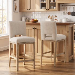 Sunvega Modern Upholstered Bar Stools with Padded Seats for Kitchen Dining