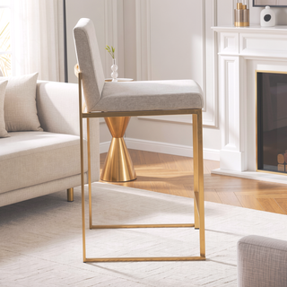 Sunvega Contemporary High Back Counter Stool Set of 3 with Padded Seat