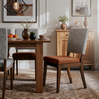 Sunvega Walnut Finish Wood Trestle Bench with V-Angled Pedestals for Dining Room