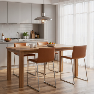 Sunvega Contemporary Counter Stool with Faux Leather Upholstery and Metal Base