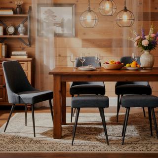 Sunvega Modern Upholstered Dining Chairs with Sturdy Metal Legs Set of 2