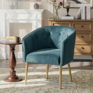 Sunvega Modern Glam Velvet Dining Chair with Button Tufted Waffle Stitch