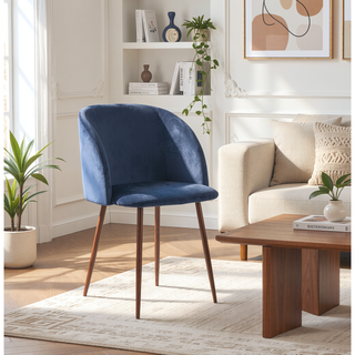 Sunvega Fran Contemporary Dining Chairs with Velvet Upholstery and Metal Legs Set of 2