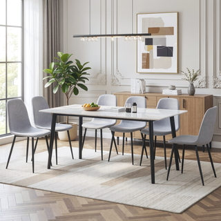 Sunvega Modern Medieval Style Dining Chairs with Velvet Cushions and Golden Metal Legs