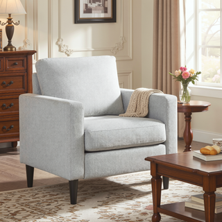 Sunvega Contemporary Fabric Upholstered Arm Chair with Plush Padded Seat and Backrest