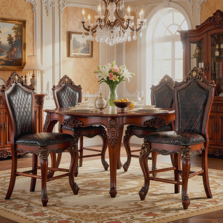 Sunvega Butterscotch and Antique Pearl Armless Counter Height Chairs with Footrest