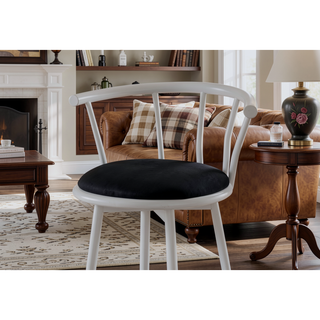 Sunvega Set of 2 Contemporary Barstools with Swivel Grey Metal and Black Leather Look
