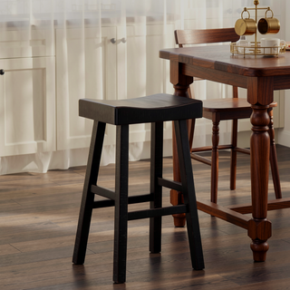 Sunvega 4-Piece Counter Height Dining Set with Table and 3 Stools in White and Coffee