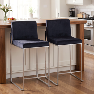 Sunvega Fuji Contemporary High Back Counter Stool with Padded Seat and Backrest