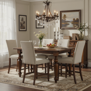 Sunvega Walnut Brown Transitional Style Upholstered Barstools Set of 2