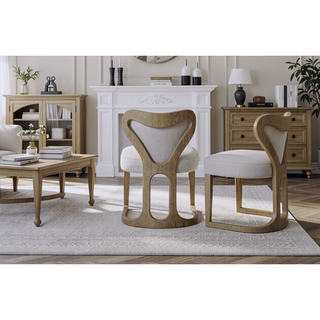 Sunvega English Knotty Oak Wrap Chair with Curved Back and Upholstered Seat