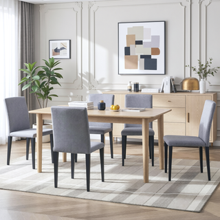 Sunvega Black PU Dining Chairs with Silver Metal Legs and High Elasticity Sponge Filling for Living Room