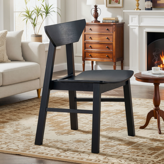 Sunvega Modern Contemporary Black Finish Rectangular Wooden Dining Table