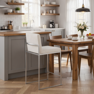 Sunvega Contemporary High Back Counter Stool Set with Padded Seat and Backrest