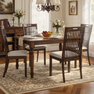 Sunvega 45.7-inch Round Dining Table with Storage Shelf in Modern Farmhouse Style