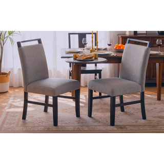 Sunvega Modern Charcoal Upholstered Dining Bench with Soft Fabric and Wooden Legs