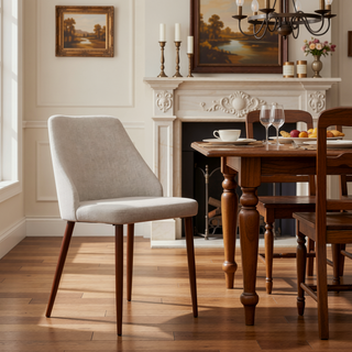 Sunvega Modern Dining Chair with Iron Legs and Wood Finish for Durability