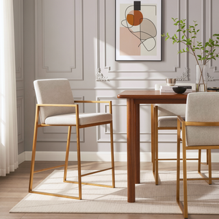Sunvega Contemporary High Back Counter Stool Set of 3 with Padded Seat