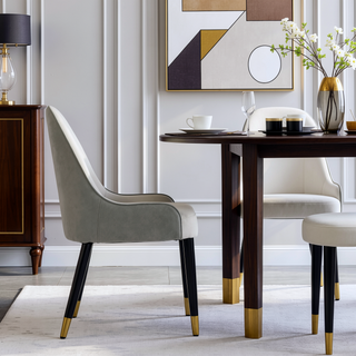 Sunvega Modern PU Leather Dining Chair with Solid Wood Legs and Ergonomic Seat