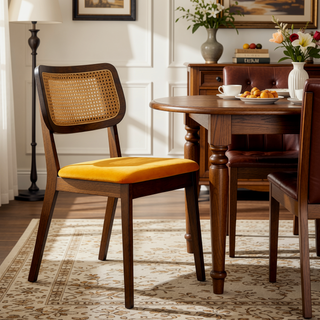 Sunvega Orange Velvet Dining Chair Set of 2 with Armless Design and Solid Wood Frame