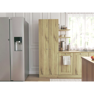 Sunvega Five Shelves Multistorage Pantry Cabinet with Double Door for Kitchen