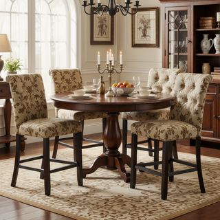Sunvega Tufted Counter Height Dining Chairs with Padded Seats and Backs in Tan