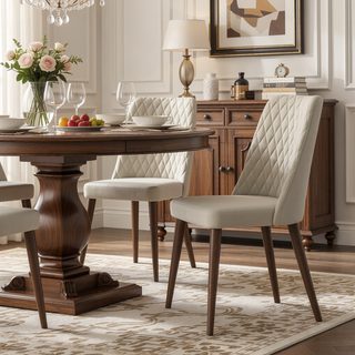 Sunvega Mid-Century Modern Velvet Dining Chair Set of 2 with Solid Wood Frame