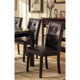 Sunvega Brown Faux Leather Upholstered Cushion Seat Counter Height Chairs Set of 2