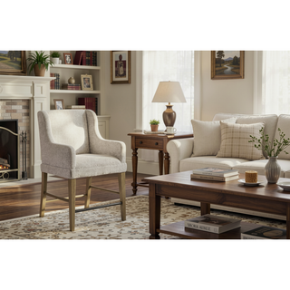 Sunvega Upholstered Counter Stool Set of 2 in Soft Polyester with Cashew Finish