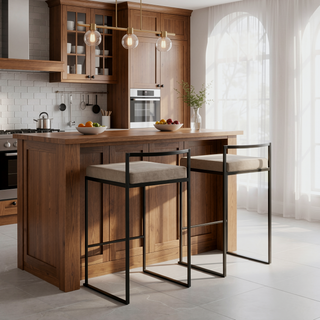 Sunvega Contemporary Stackable Counter Stool with Upholstered Padded Seat and Welded Frame