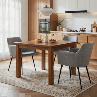 Sunvega Contemporary Black and Grey Fabric Upholstered Dining Chairs Set of 2